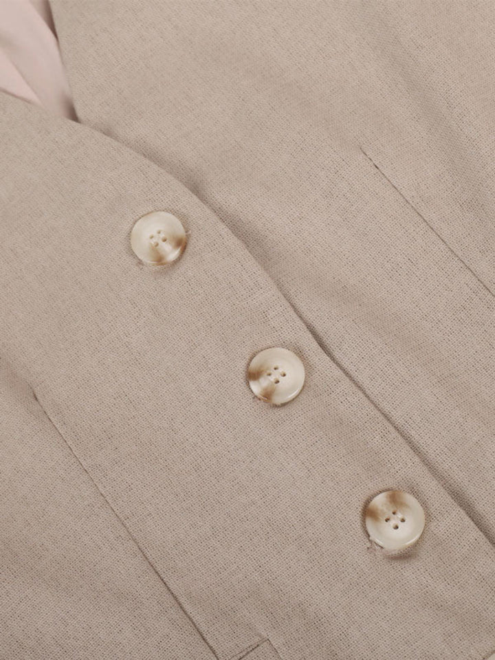 Lila V-neck Pleated Wide-leg Pants Suit