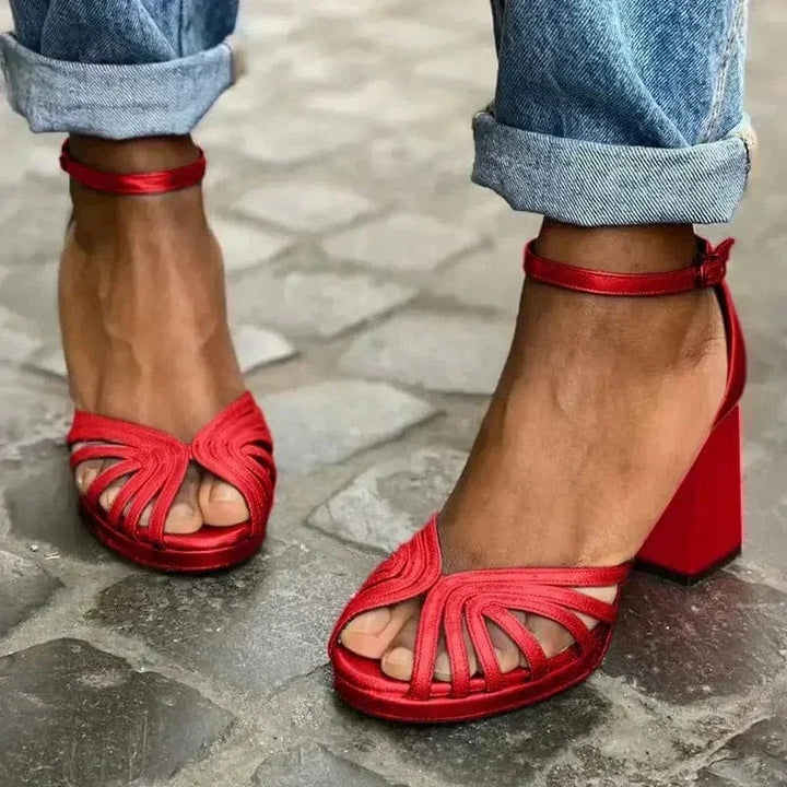 Gianna | Platform Open Toe Block Heel Sandals for Women