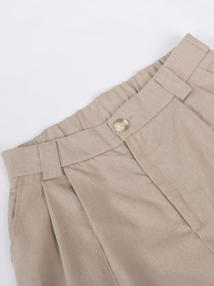 Lila V-neck Pleated Wide-leg Pants Suit