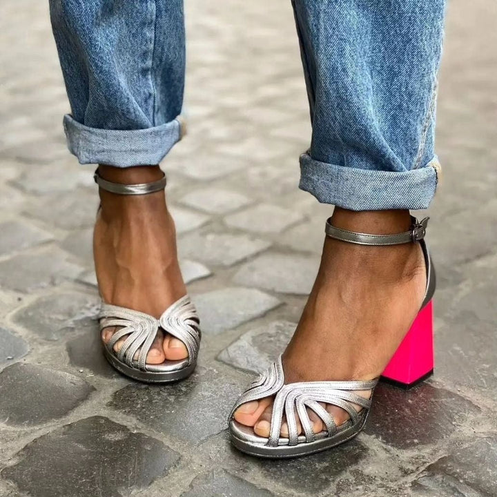 Gianna | Platform Open Toe Block Heel Sandals for Women