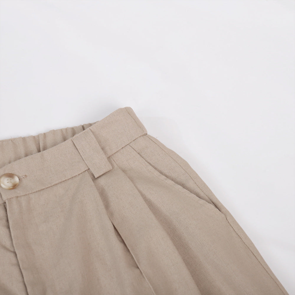 Lila V-neck Pleated Wide-leg Pants Suit
