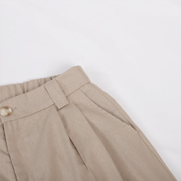 Lila V-neck Pleated Wide-leg Pants Suit
