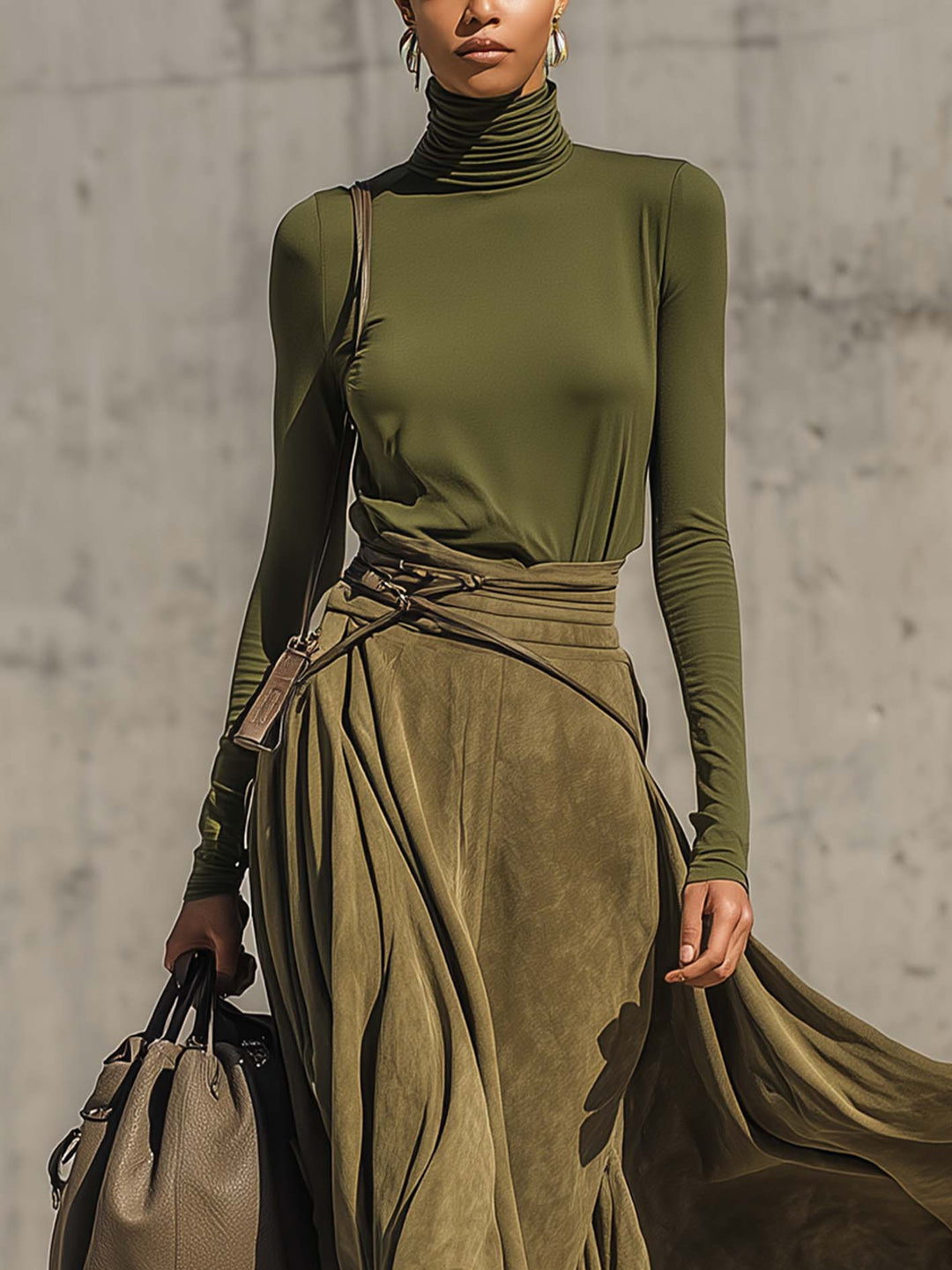 Olivia Turtleneck Top and Maxi Skirt Set