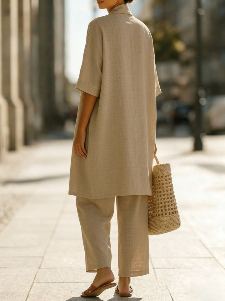 Elena | Linen Three-Piece Set for Women
