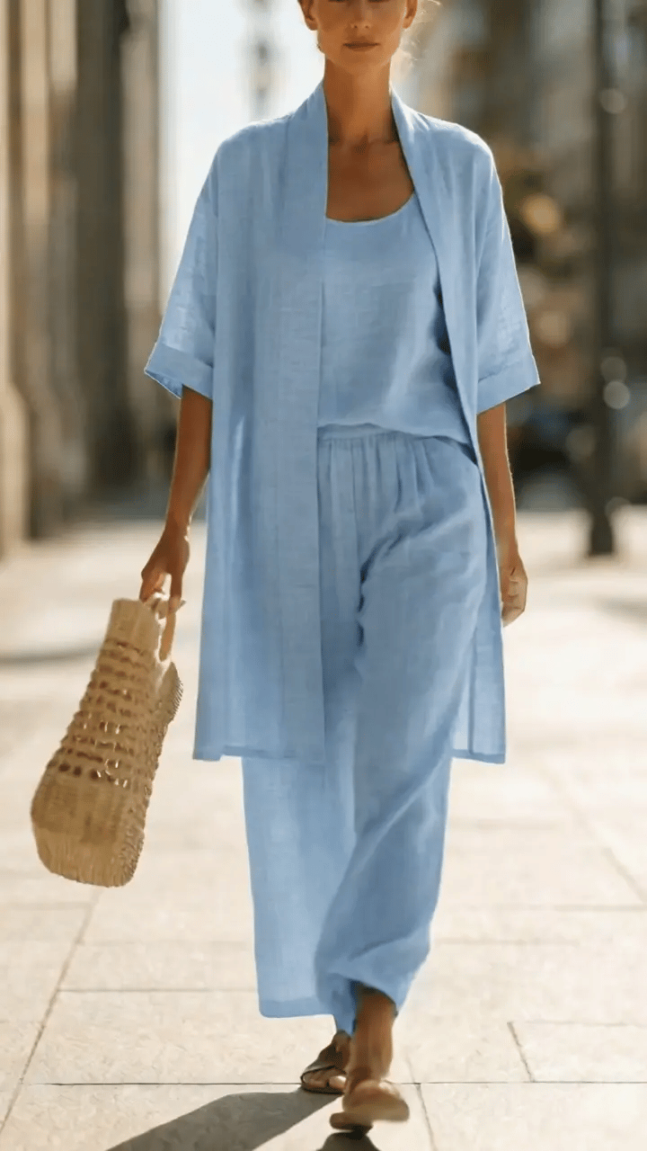 Elena | Linen Three-Piece Set for Women