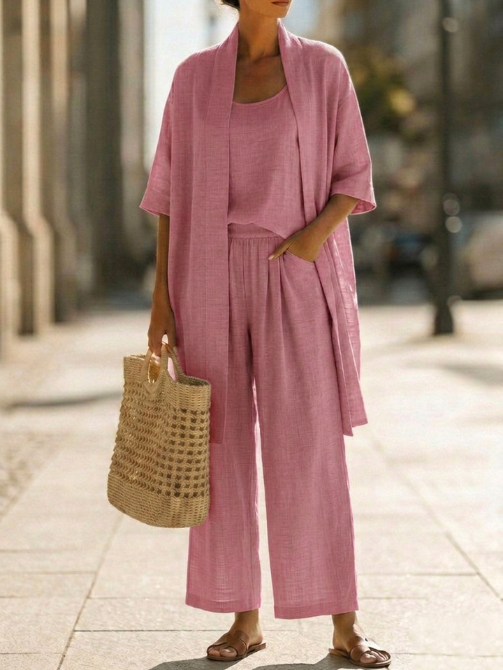 Elena | Linen Three-Piece Set for Women