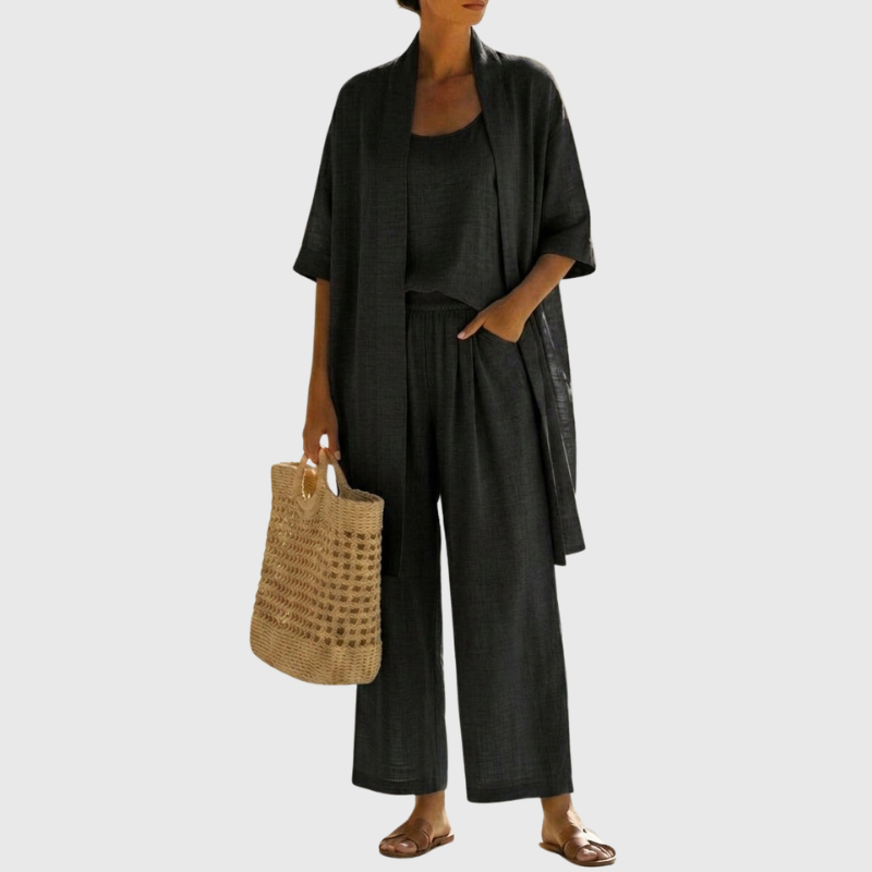 Elena | Linen Three-Piece Set for Women