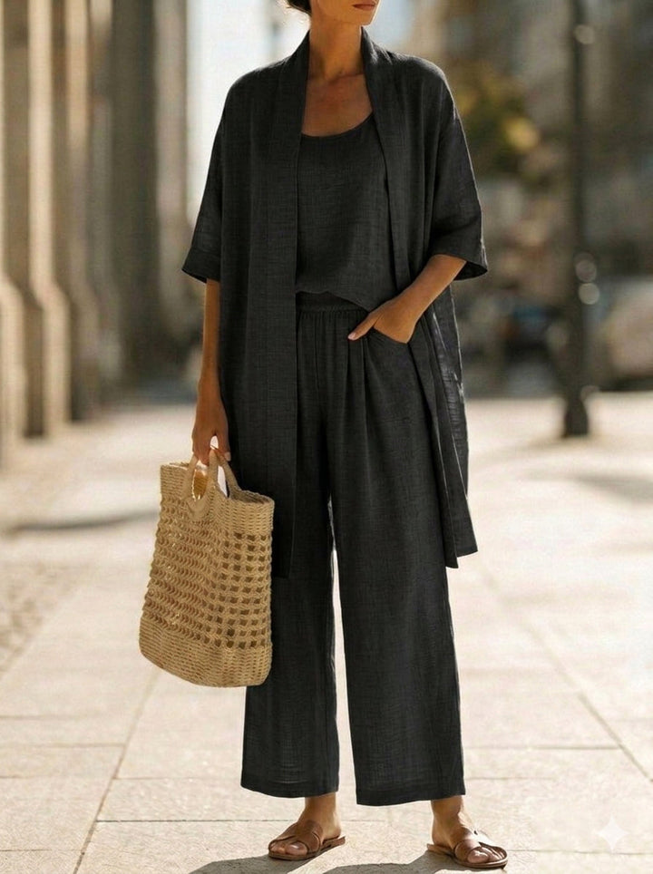 Elena | Linen Three-Piece Set for Women