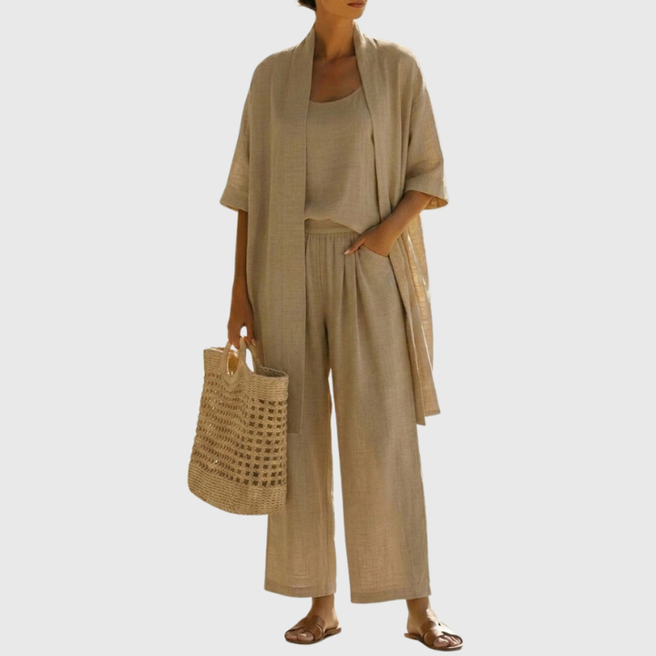Elena | Linen Three-Piece Set for Women