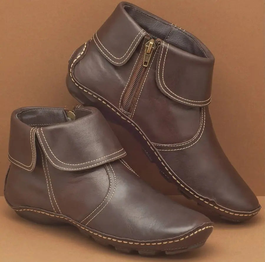 Aiza - Elegant Leather Ankle Boots