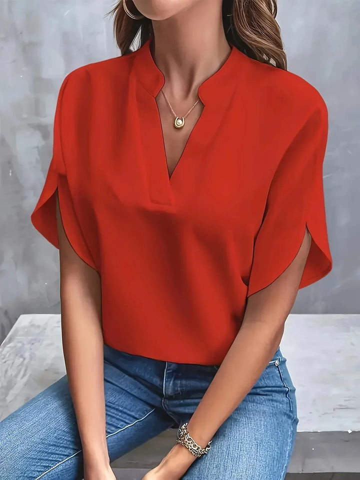 Cordelia | V-Neck Blouse with Short Sleeves for Women