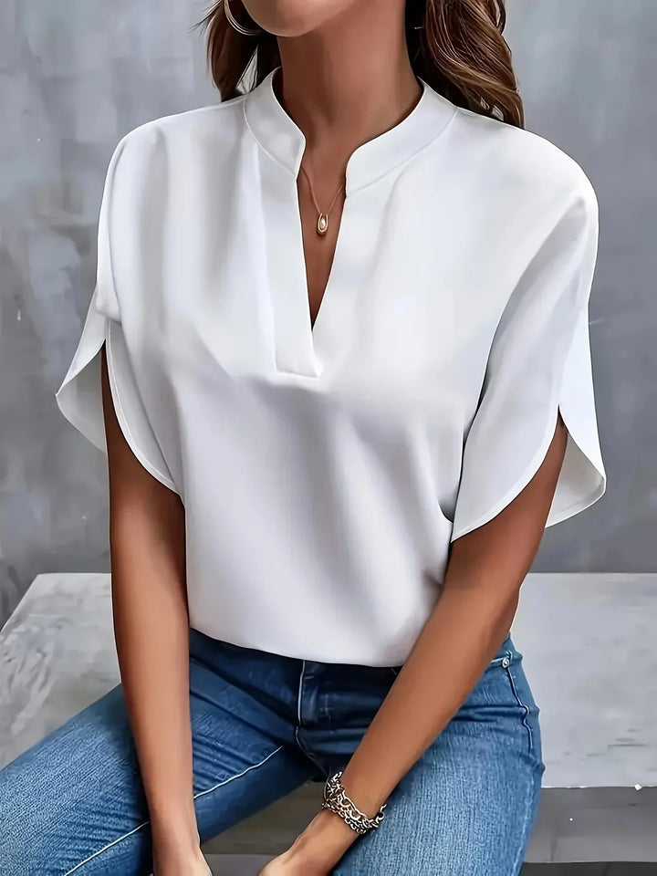 Cordelia | V-Neck Blouse with Short Sleeves for Women