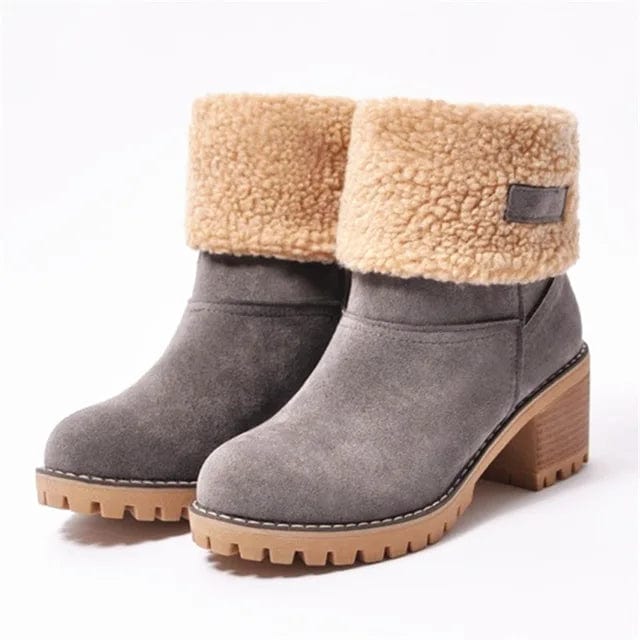 Women's Mid-Calf Block Heel Lug Sole Boots