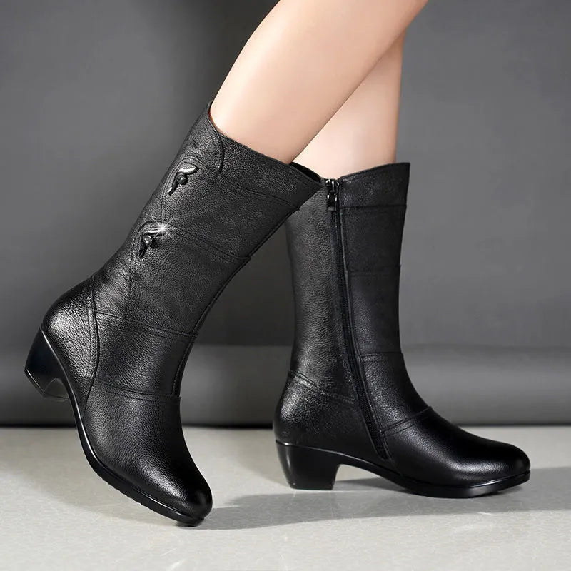 Women's Knee-High Side Zip Boots
