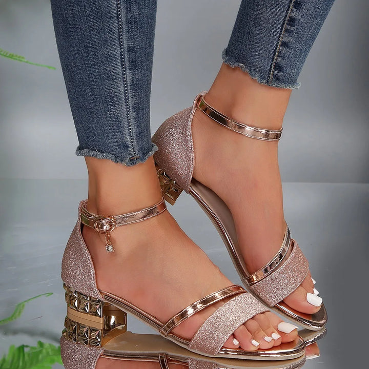 Nerissa | Block Heel Sandals with Ankle Strap for Women