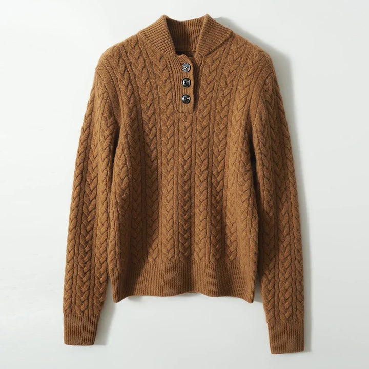 Nathalia | Button-Up Cable Knit Sweater for Women