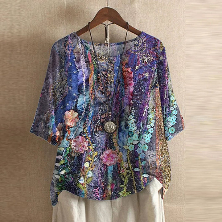 Sira | Floral Print Blouse with Oversized Fit for Women