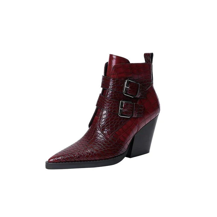 Women's Ankle Boots | Textured Upper Buckle Design | Casual Footwear