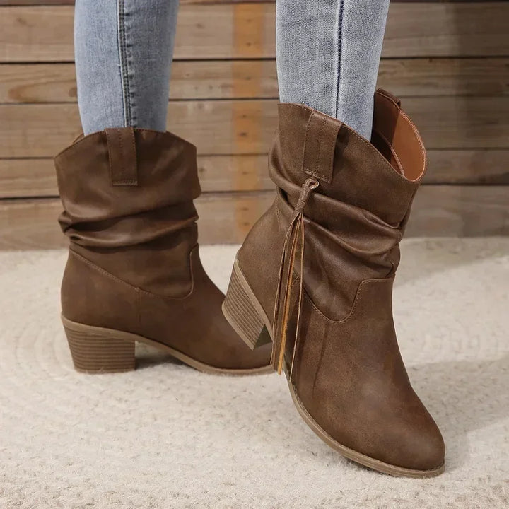 Women's Block Heel Cowboy Boots | Western Style Footwear