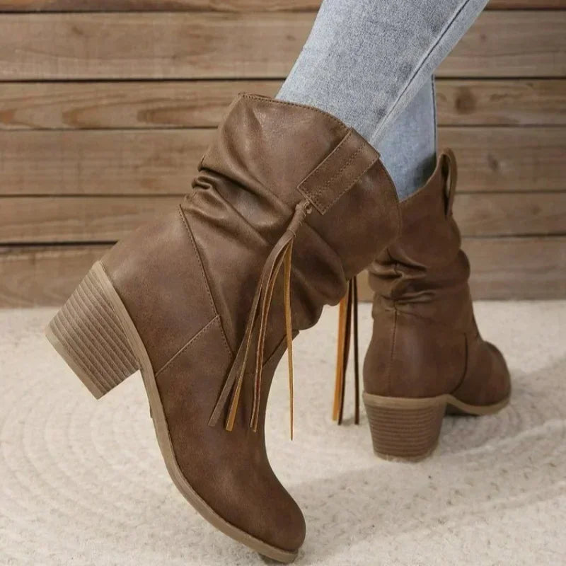 Women's Block Heel Cowboy Boots | Western Style Footwear