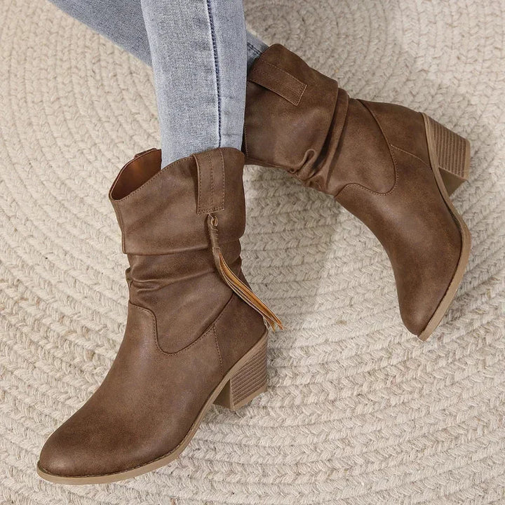 Women's Block Heel Cowboy Boots | Western Style Footwear