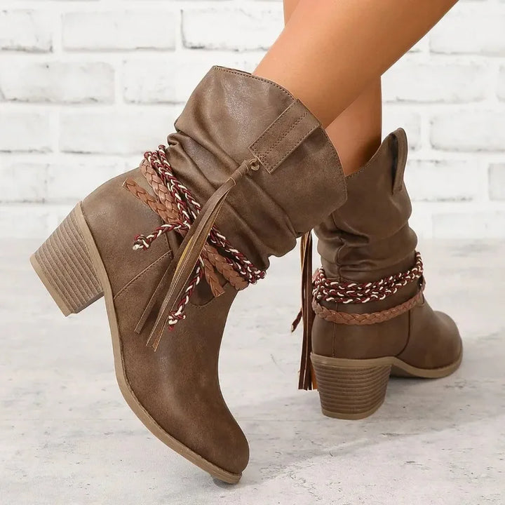 Women's Block Heel Cowboy Boots | Western Style Footwear