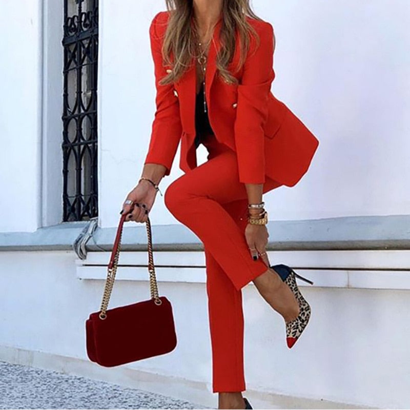Wendy Elegant  Blazer and Trousers Set for Women