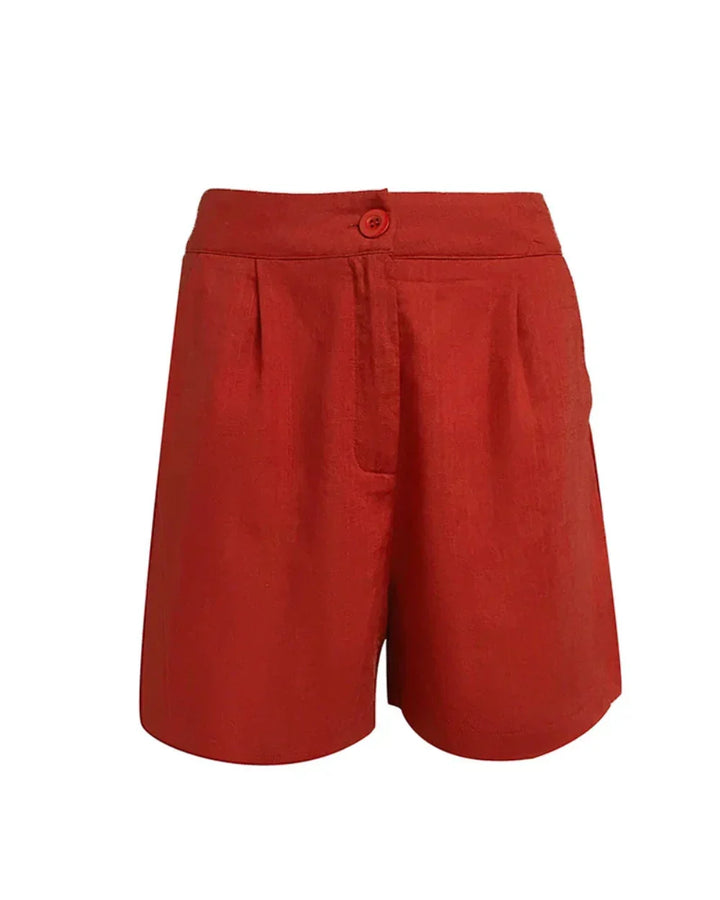 Lila Linen V-neck Top and Shorts Set