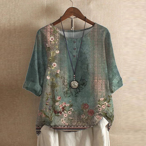 Sira | Floral Print Blouse with Oversized Fit for Women