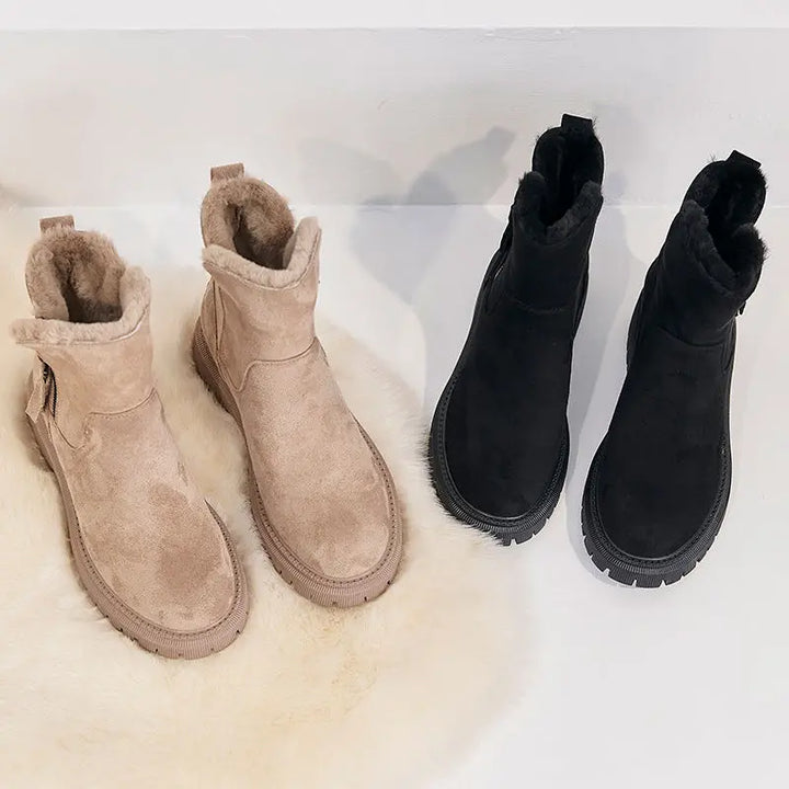 Women's Boots Lug Sole Zip Style Casual Footwear