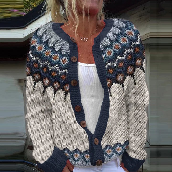 Sofie | Loose fitting cardigan with print