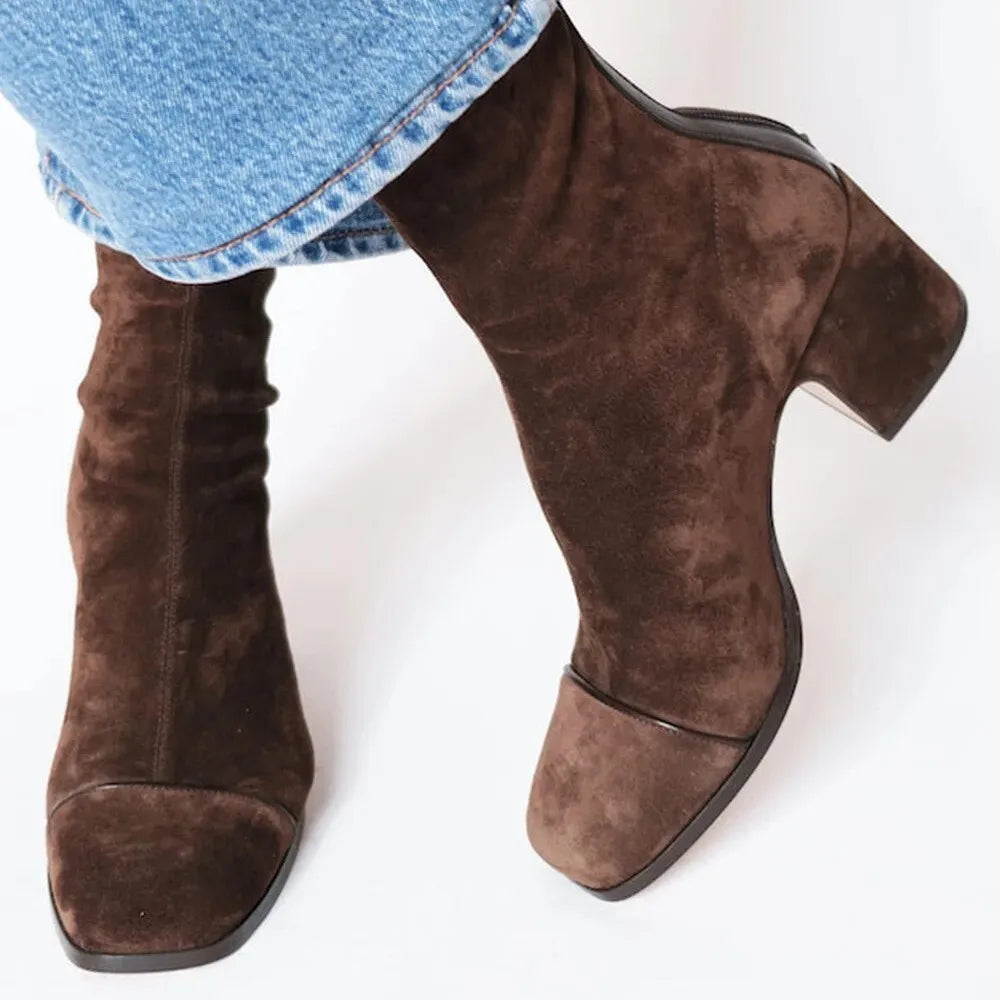 Women's Ankle Boots Block Heel Casual Footwear