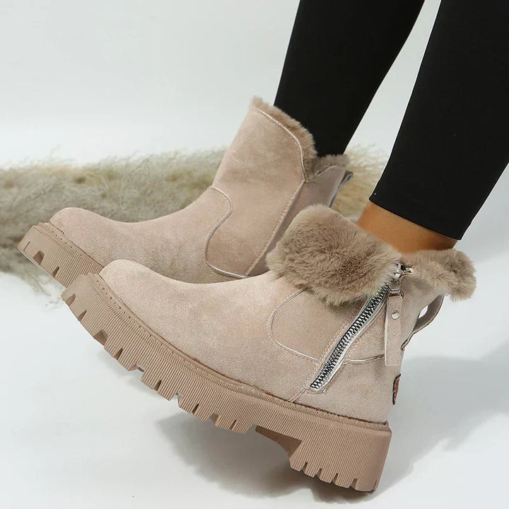 Women's Boots Lug Sole Zip Style Casual Footwear