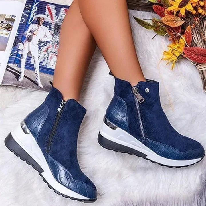 Women's Platform Ankle Boots Side Zip Style