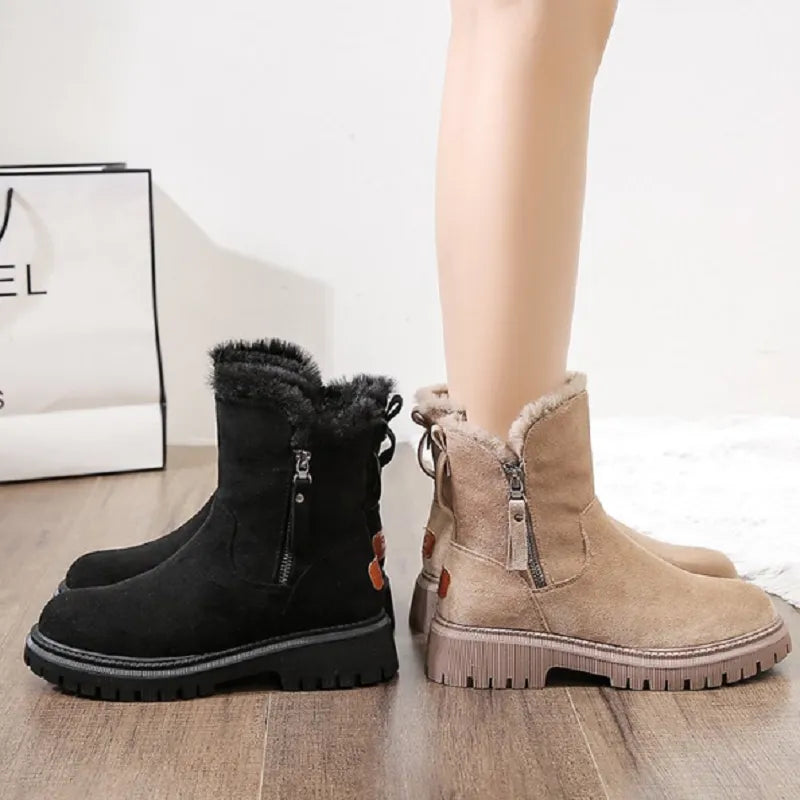 Women's Boots Lug Sole Zip Style Casual Footwear