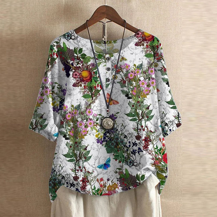 Sira | Floral Print Blouse with Oversized Fit for Women