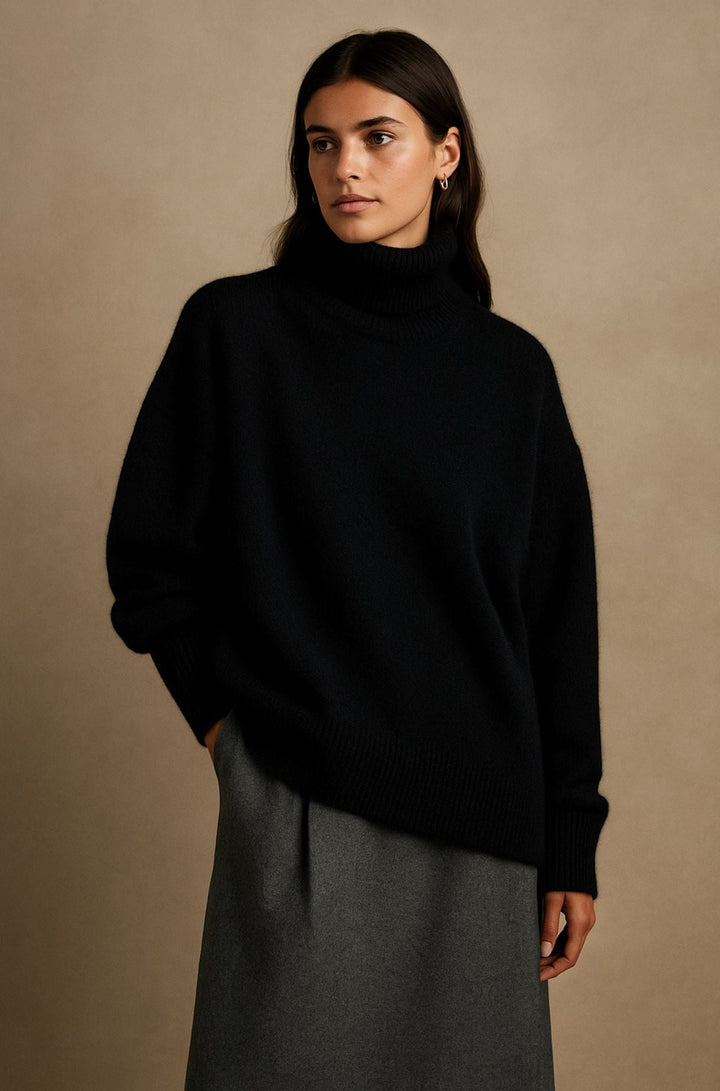 Women's Cashmere Turtleneck Sweater Oversized Long Sleeve Winter Knit Pullover
