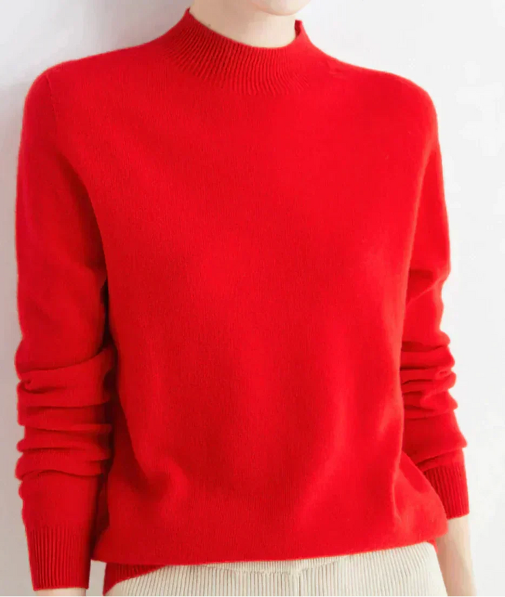 Women's Cashmere Mock Neck Sweater Long Sleeve Knit Pullover Winter