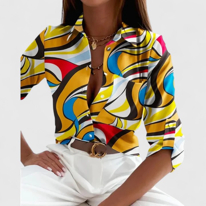 Lisette | Button-Down Long Sleeve Blouse for Women