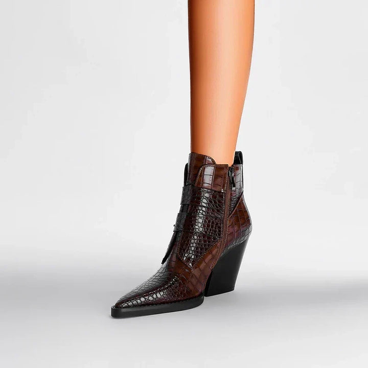 Women's Ankle Boots | Textured Upper Buckle Design | Casual Footwear