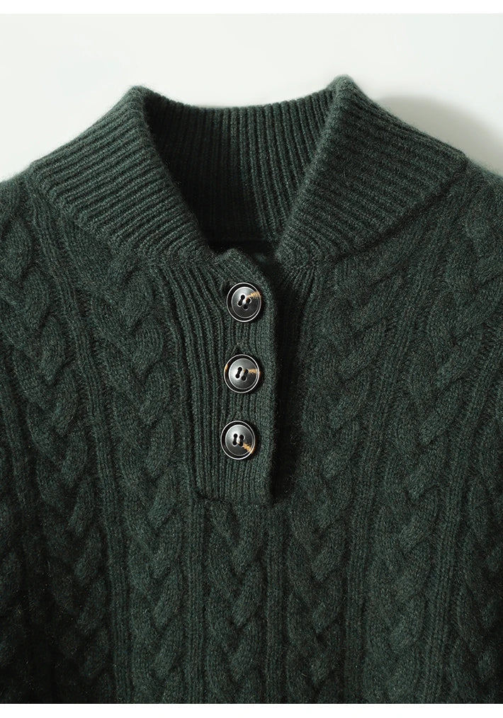 Nathalia | Button-Up Cable Knit Sweater for Women