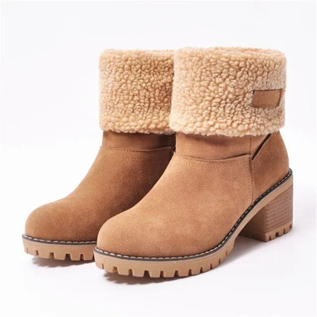 Women's Mid-Calf Block Heel Lug Sole Boots