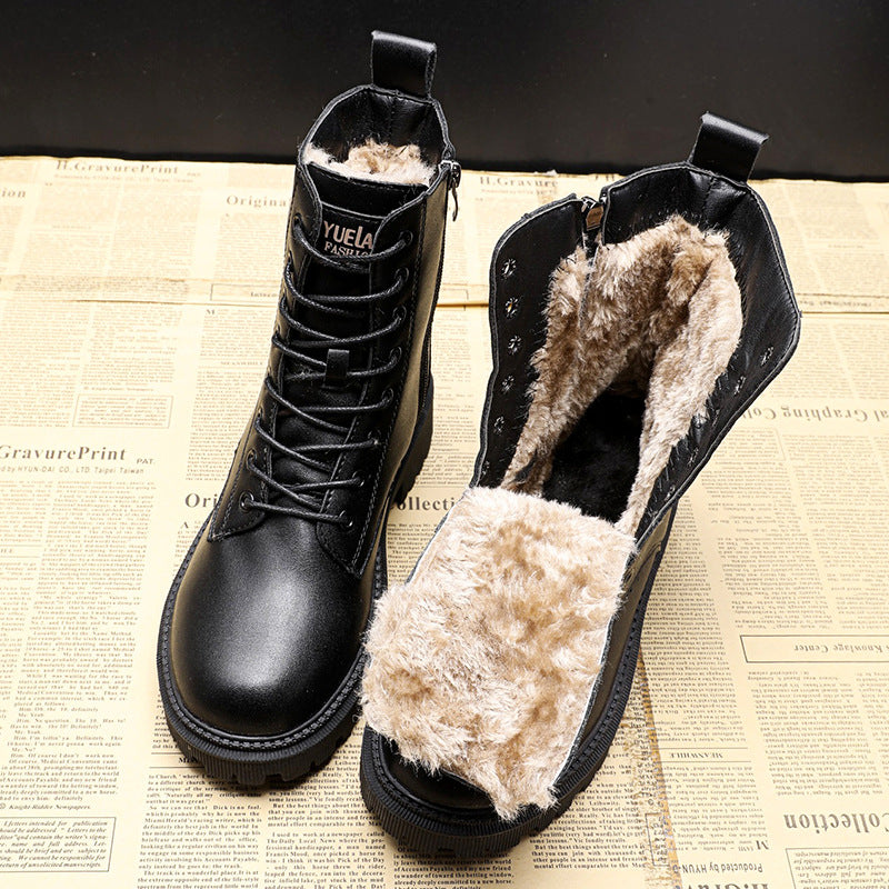 Women's Ankle Boots Front Lace Lug Sole Style