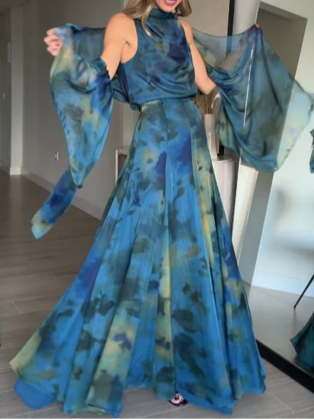 Sienna Tie-Dye Chiffon Tank Top & Skirt Set