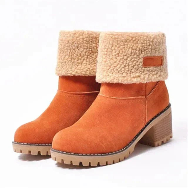 Women's Mid-Calf Block Heel Lug Sole Boots