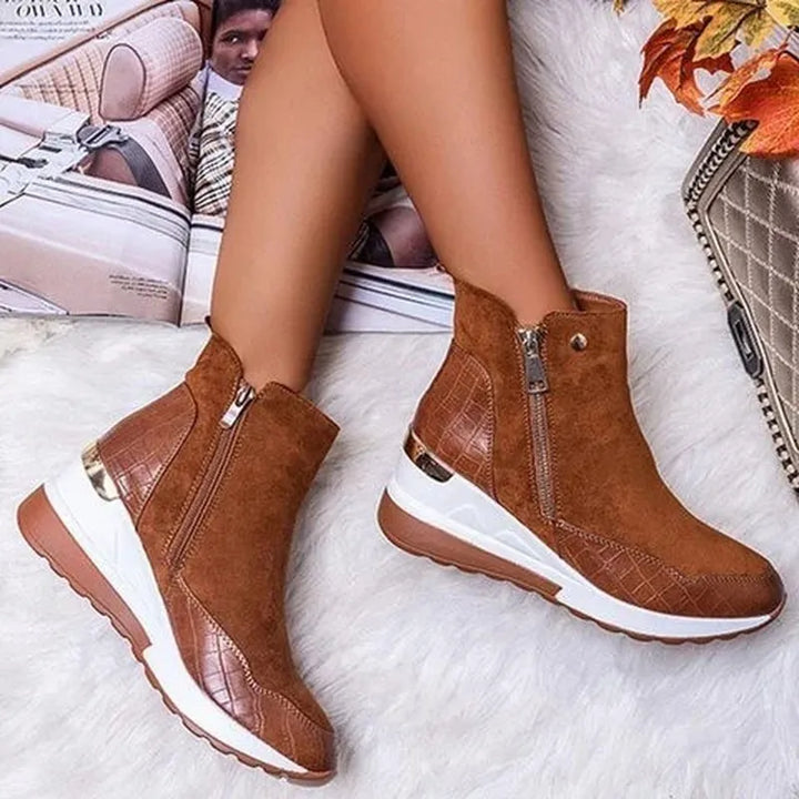 Women's Platform Ankle Boots Side Zip Style