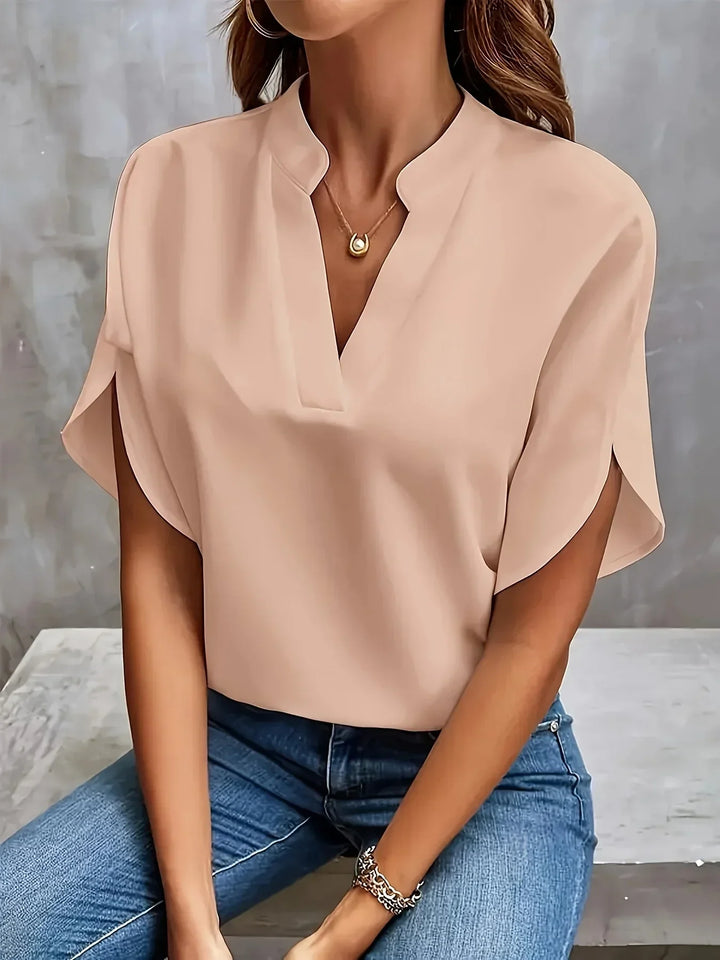 Cordelia | V-Neck Blouse with Short Sleeves for Women
