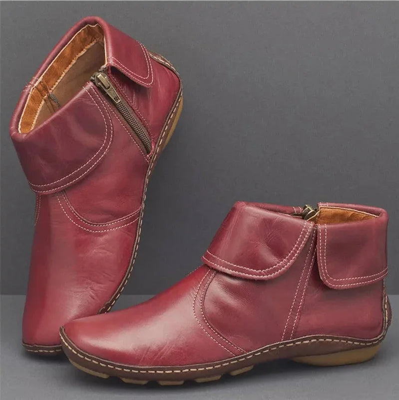Aiza - Elegant Leather Ankle Boots