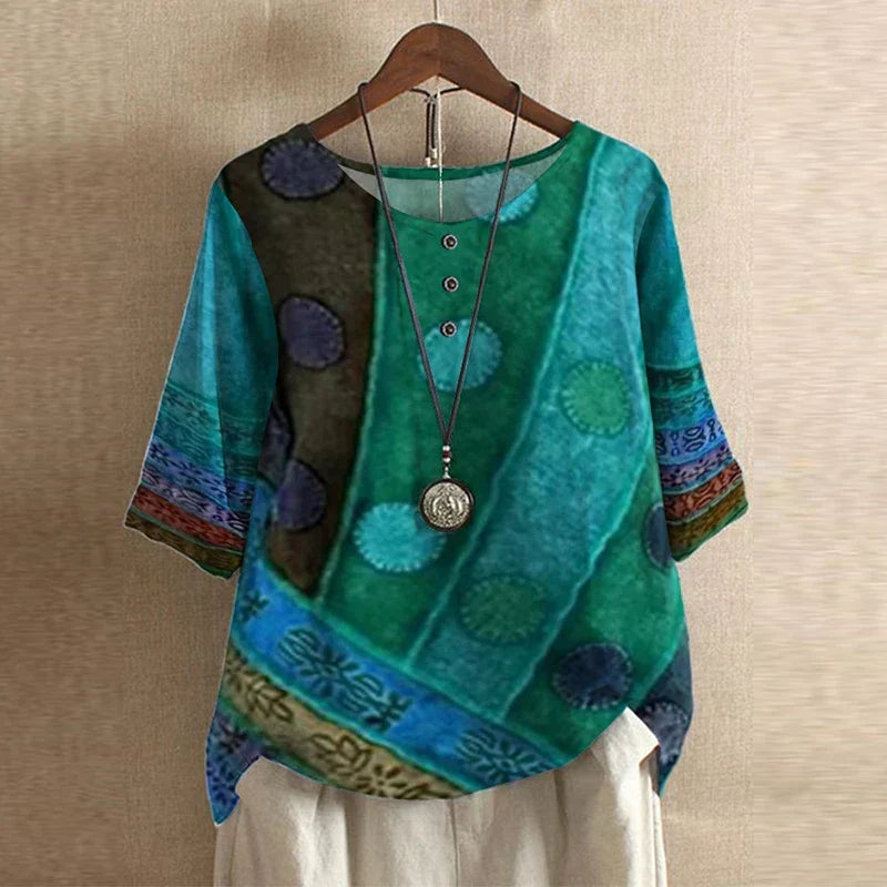 Sira | Floral Print Blouse with Oversized Fit for Women