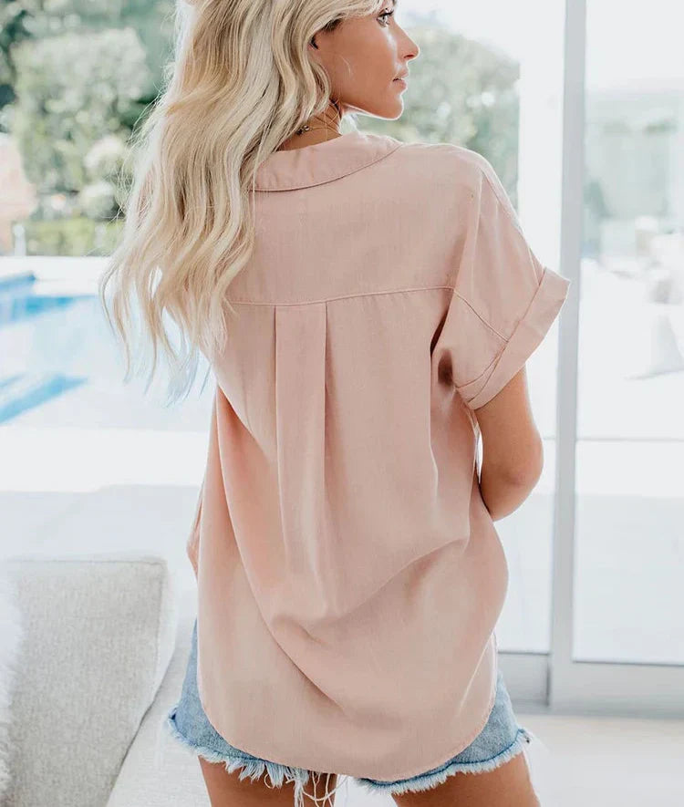 Aletta | Button-Down Blouse with Short Sleeves for Women
